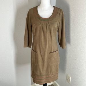 Boden brown corduroy lined dress with pockets women’s size 6